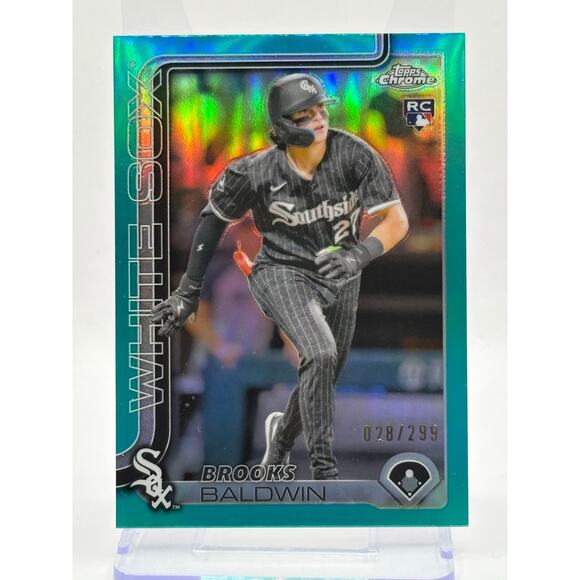 2025 Topps Chrome Brooks Baldwin Rookie Aqua Refractor 28/299 SP White Sox RC - Picture 1 of 2